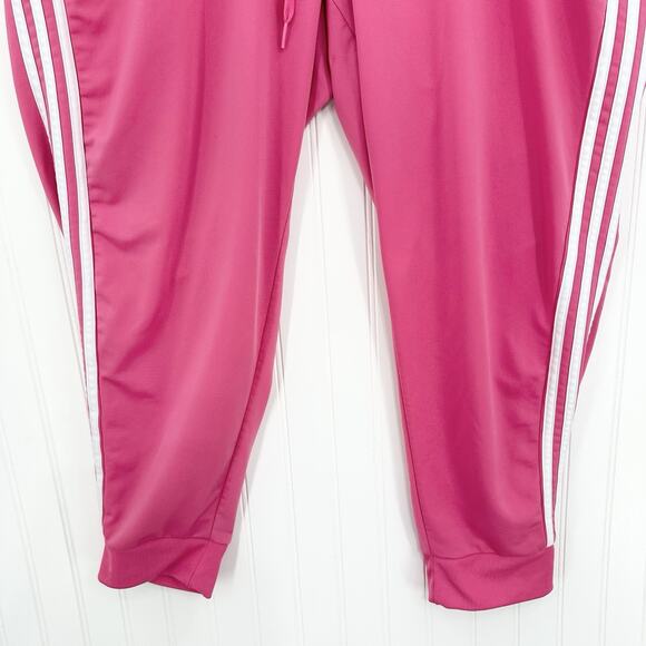 Adidas Pants Womens 3X Jogger Track Pant Bubblegum Pink Stripes Lounge Athletic - Picture 4 of 14